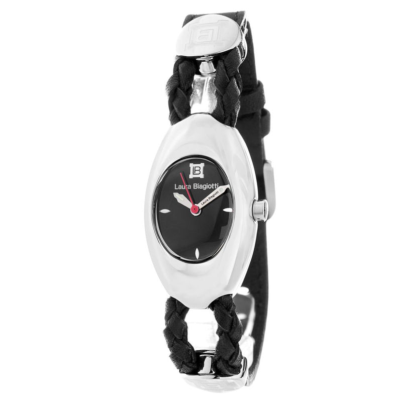 Laura Biagiotti Black Leather Dress Watch