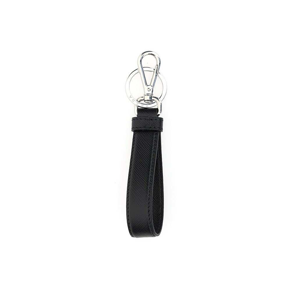 Prada Black Stainless Steel Keychain - ClickThatClicks 