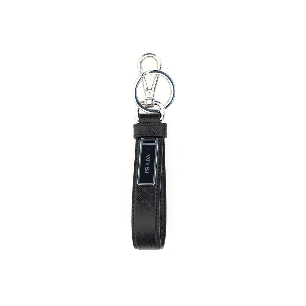Prada Black Stainless Steel Keychain - ClickThatClicks 