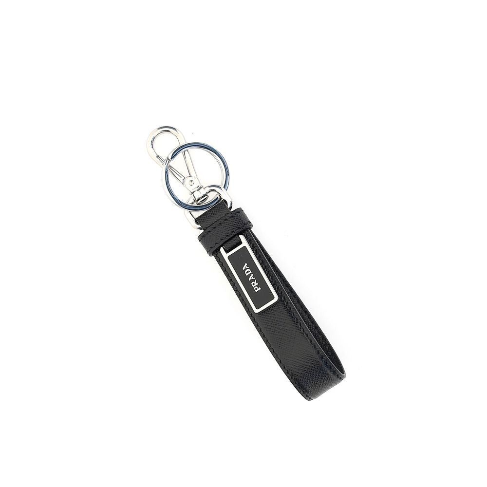 Prada Black Stainless Steel Keychain - ClickThatClicks 