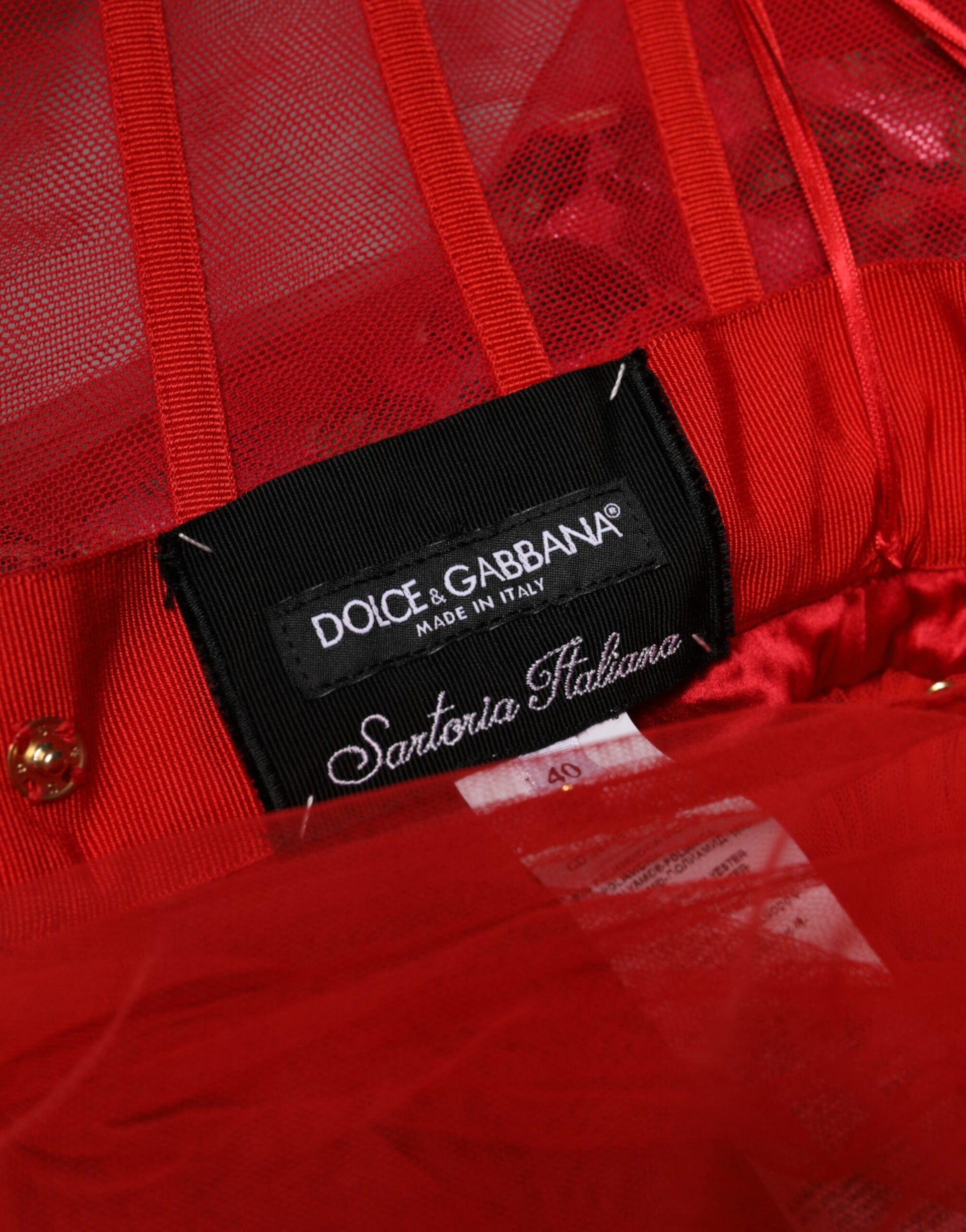Dolce & Gabbana Red Floral Off Shoulder A-line Gown Dress - ClickThatClicks 