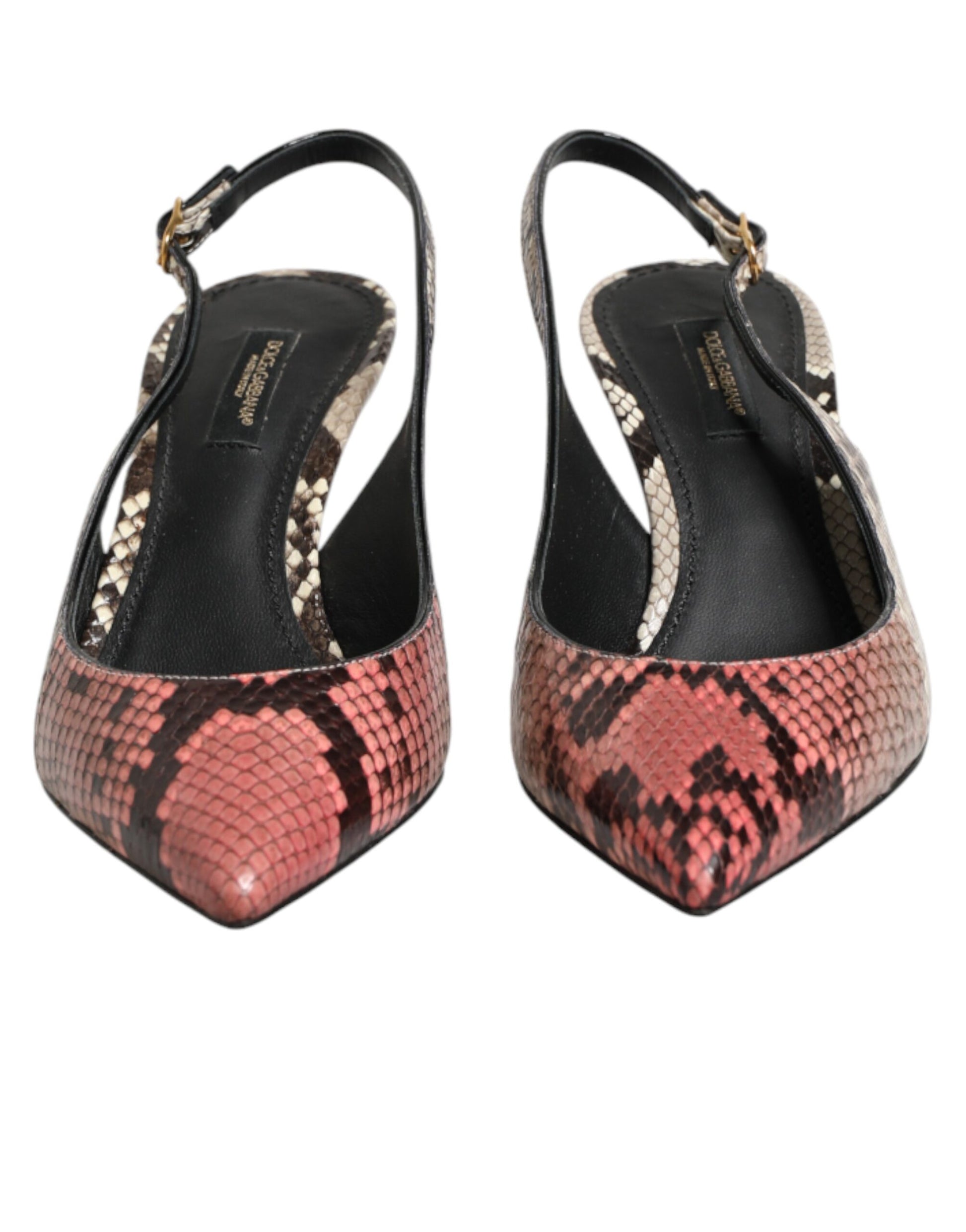 Dolce & Gabbana Multicolor Leather Heels Slingback Shoes - ClickThatClicks 