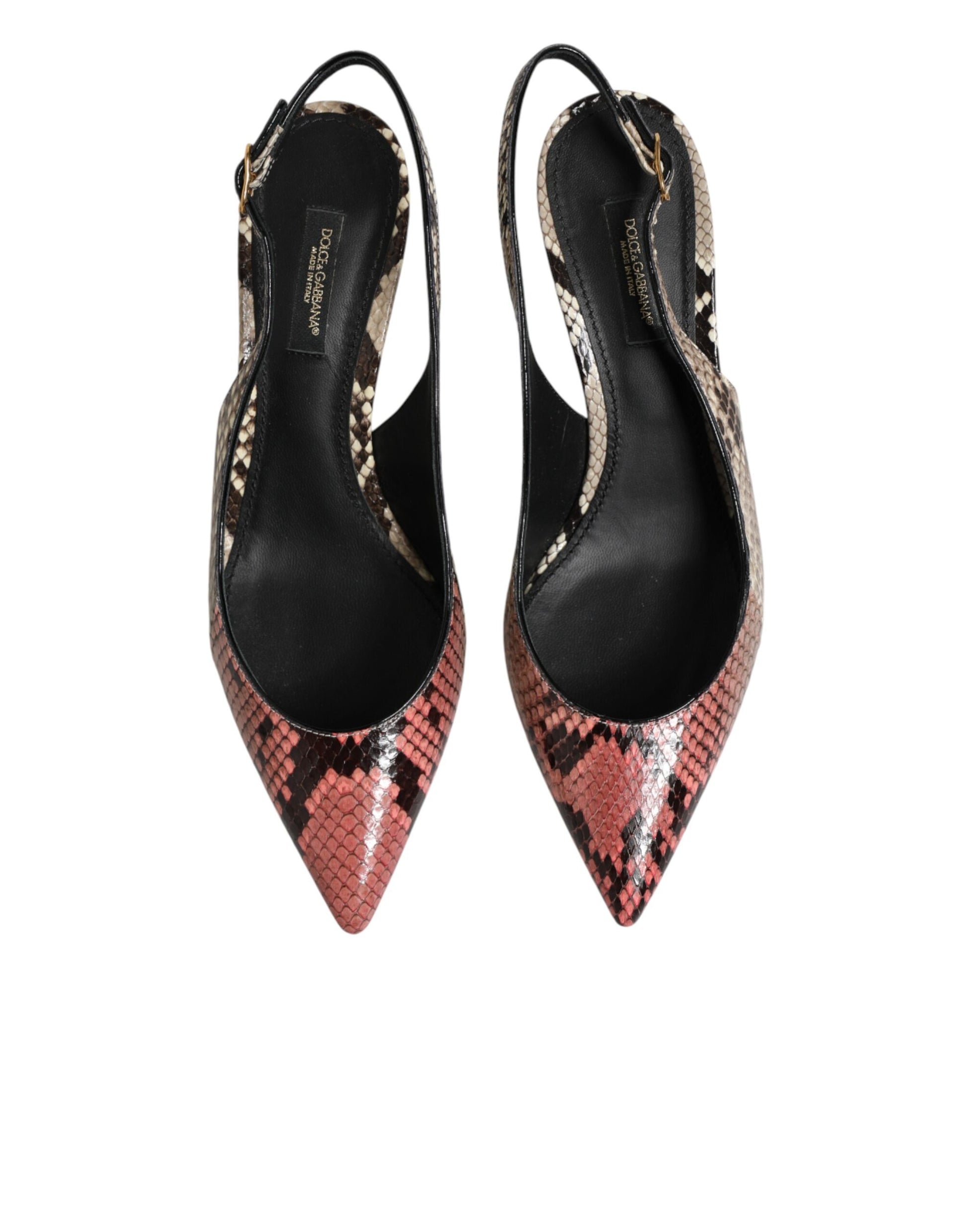 Dolce & Gabbana Multicolor Leather Heels Slingback Shoes - ClickThatClicks 