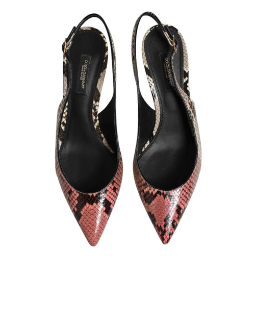 Dolce & Gabbana Multicolor Leather Heels Slingback Shoes - ClickThatClicks 