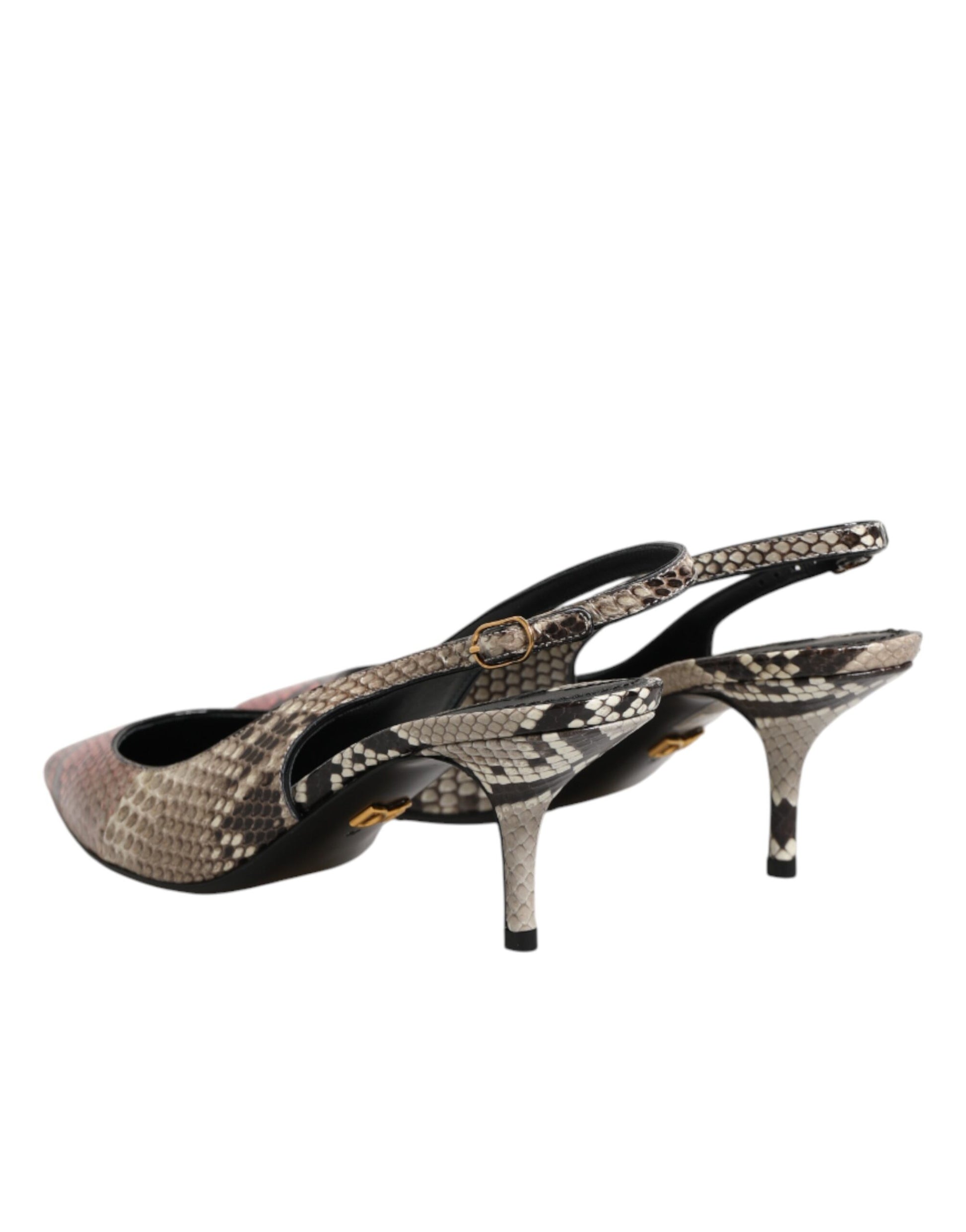 Dolce & Gabbana Multicolor Leather Heels Slingback Shoes - ClickThatClicks 