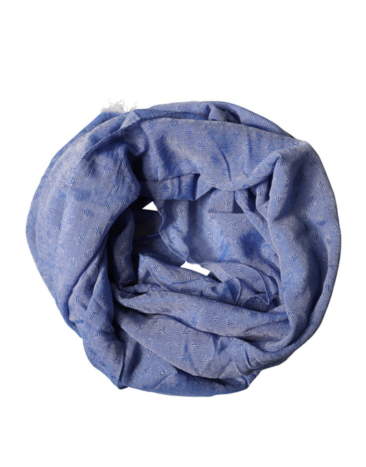Dolce & Gabbana Blue Lace Stole Cotton Neck Wrap Shawl Scarf - ClickThatClicks 