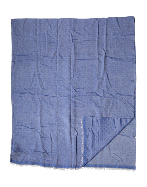 Dolce & Gabbana Blue Lace Stole Cotton Neck Wrap Shawl Scarf - ClickThatClicks 