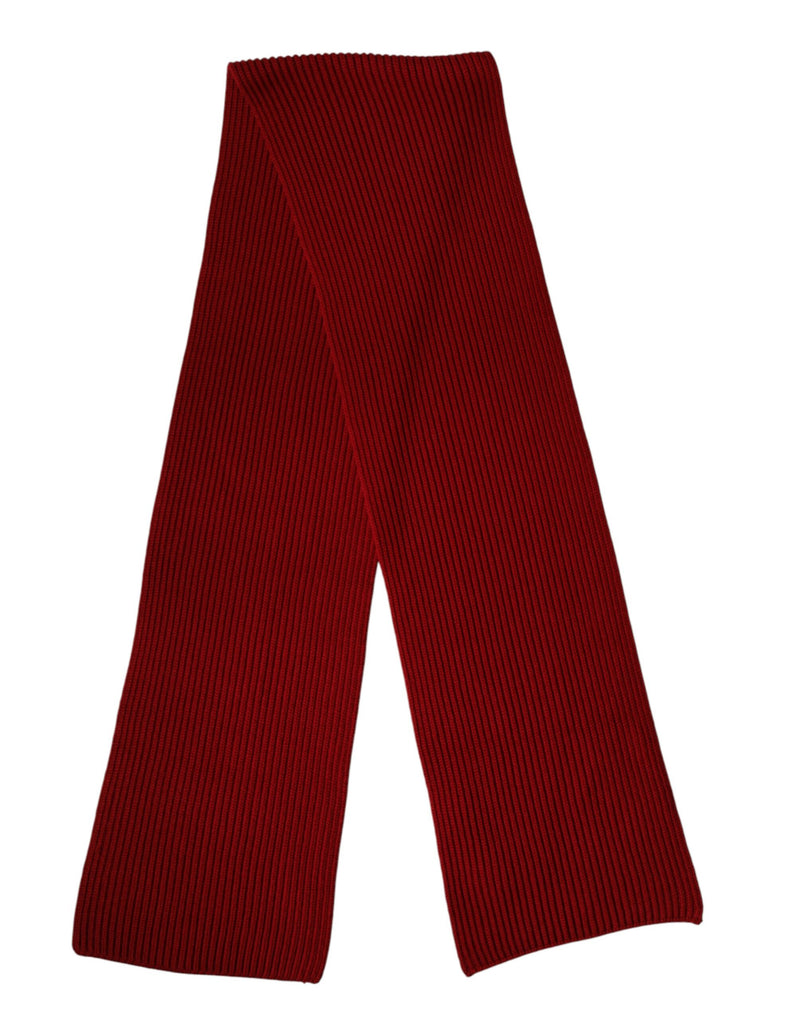 Dolce & Gabbana Red Wool Knitted Neck Wrap Shawl Men Scarf