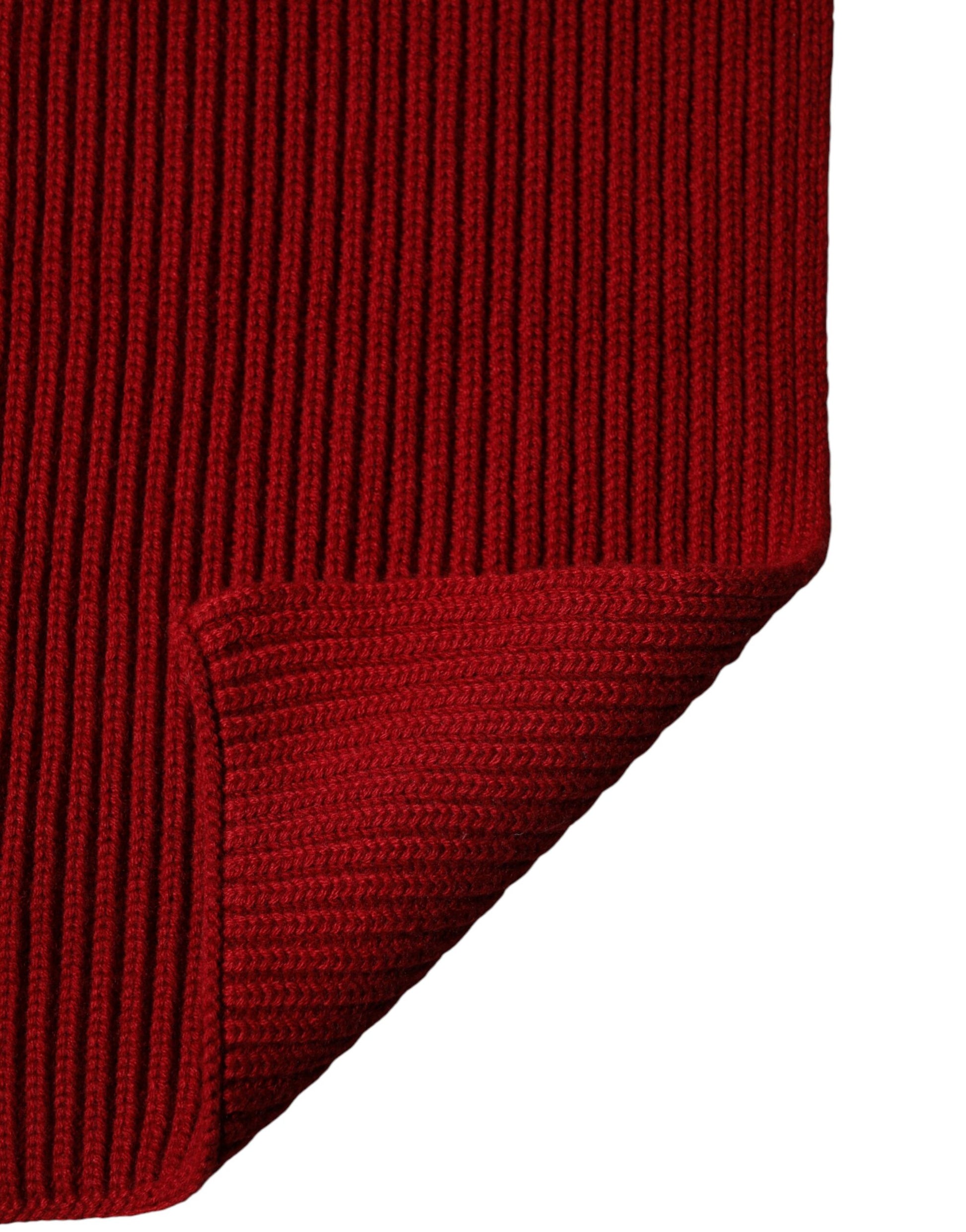 Dolce & Gabbana Red Wool Knitted Neck Wrap Shawl Men Scarf - ClickThatClicks 