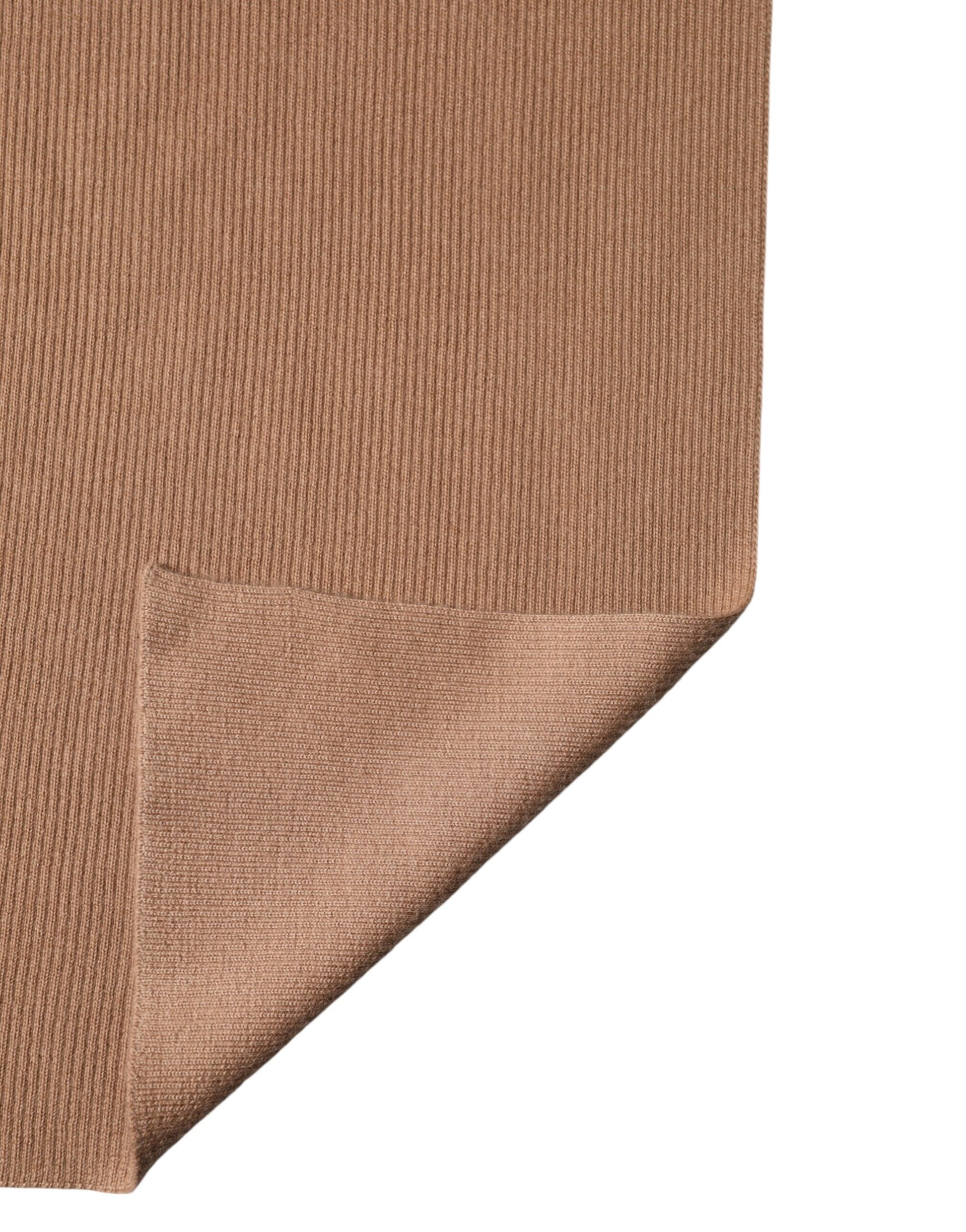 Dolce & Gabbana Brown Cashmere Knitted Neck Wrap Shawl Scarf - ClickThatClicks 