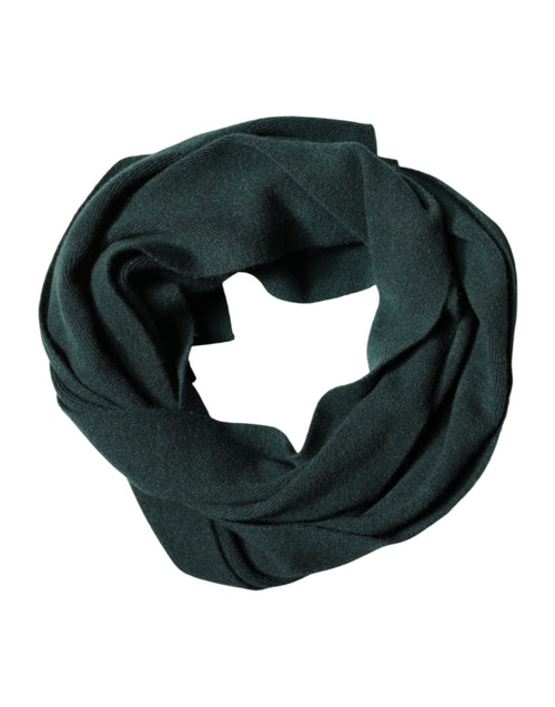 Dolce & Gabbana Green Cashmere Knitted Neck Wrap Shawl Scarf - ClickThatClicks 