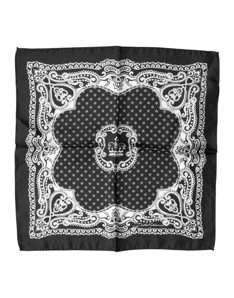 Dolce & Gabbana Black Bandana Print Square Handkerchief Scarf