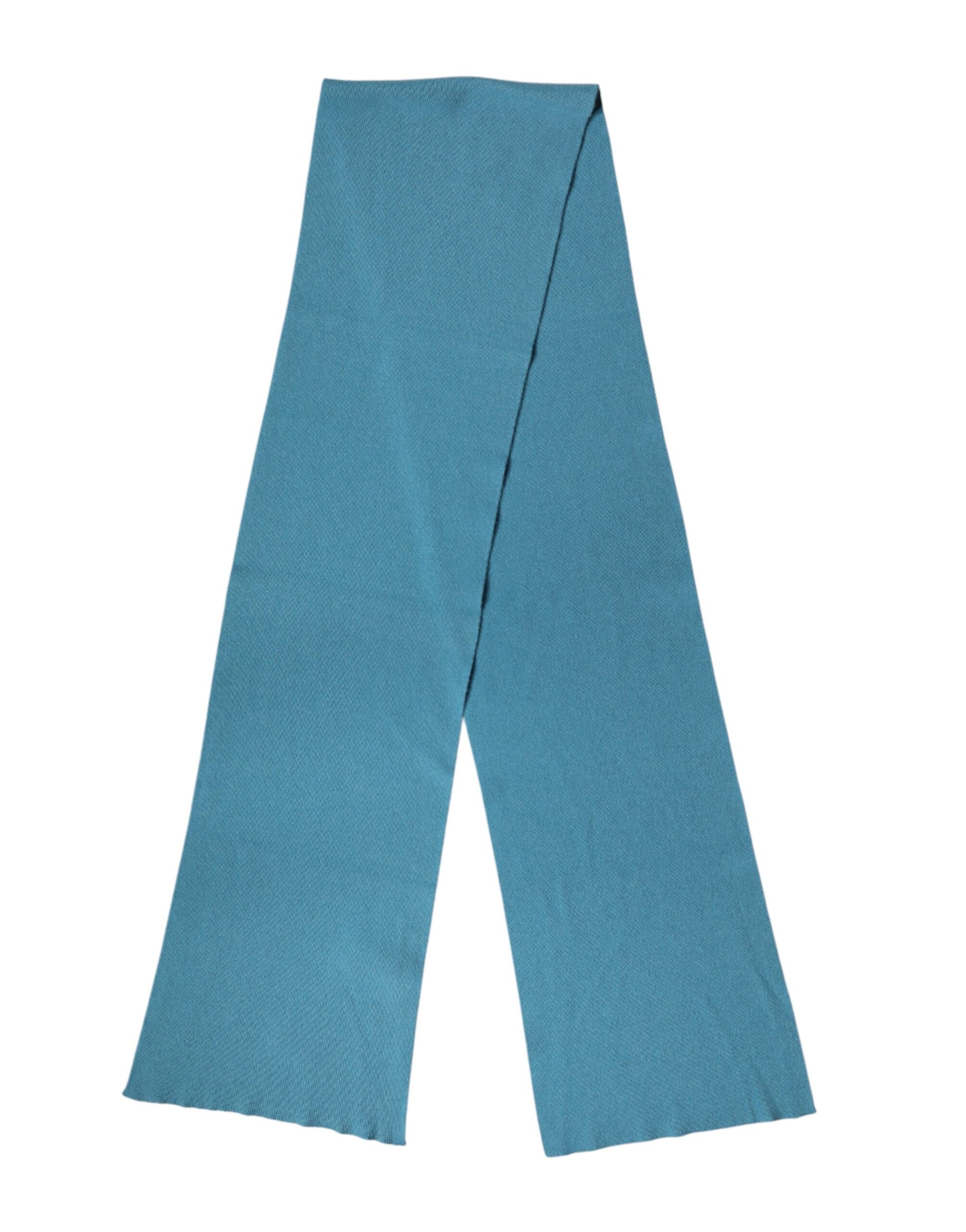 Dolce & Gabbana Blue Cashmere Knit Neck Wrap Shawl Scarf - ClickThatClicks 