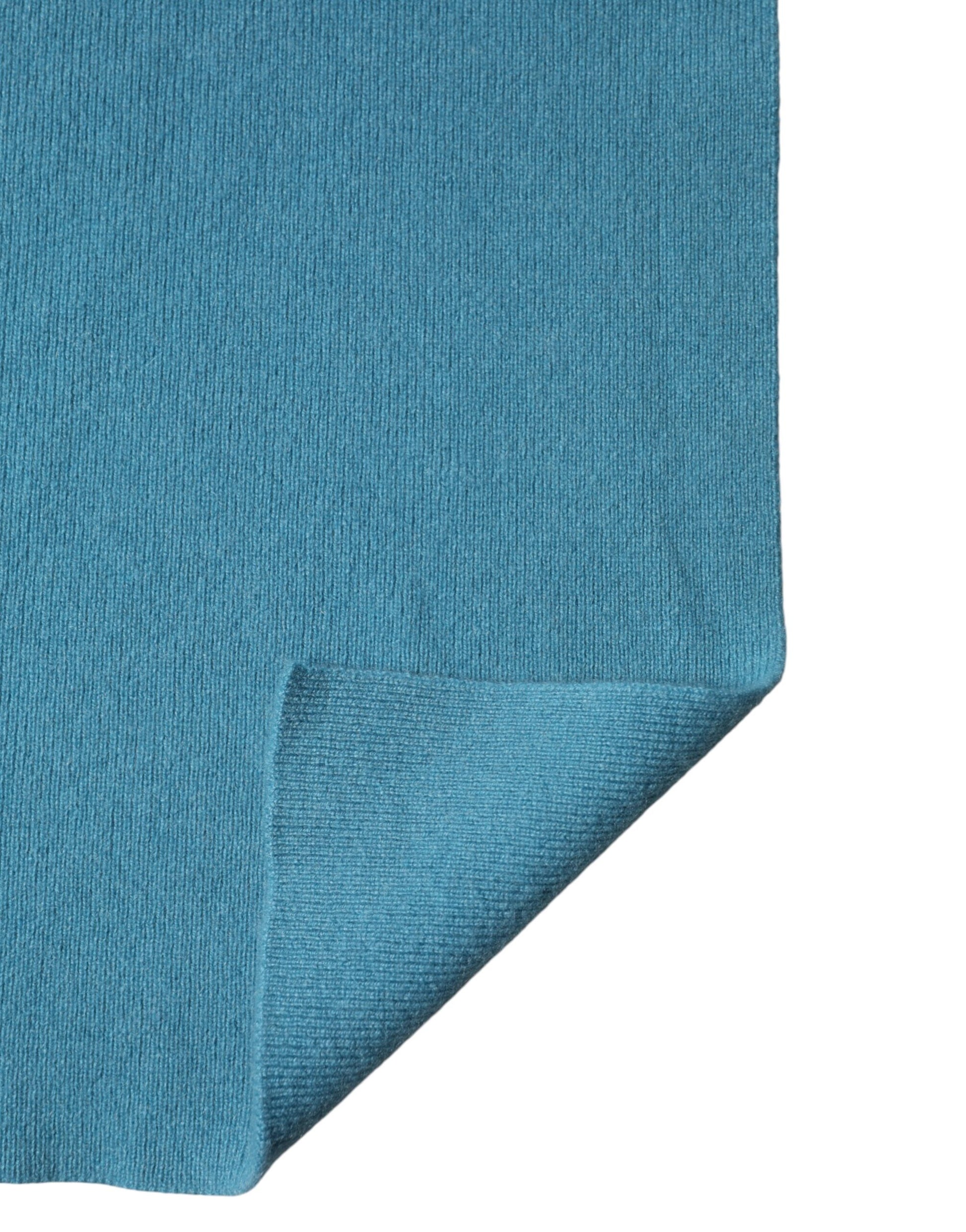 Dolce & Gabbana Blue Cashmere Knit Neck Wrap Shawl Scarf - ClickThatClicks 