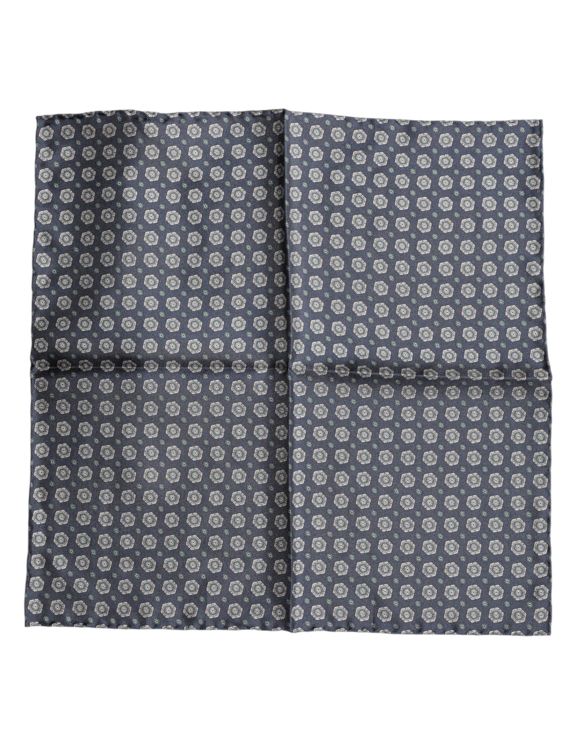 Dolce & Gabbana Blue Patterned Silk Square Handkerchief Scarf - ClickThatClicks 