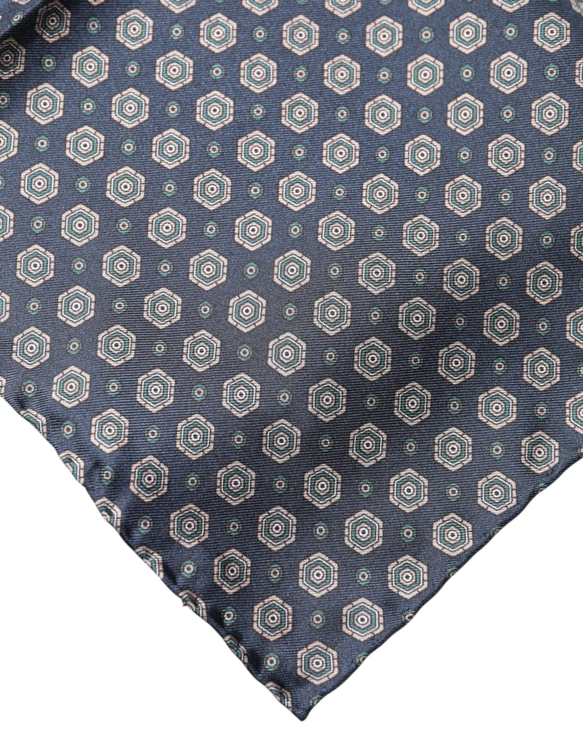 Dolce & Gabbana Blue Patterned Silk Square Handkerchief Scarf - ClickThatClicks 