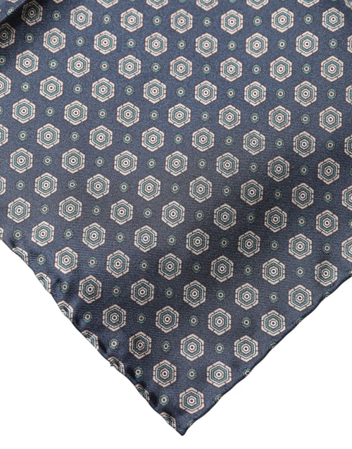 Dolce & Gabbana Blue Patterned Silk Square Handkerchief Scarf - ClickThatClicks 