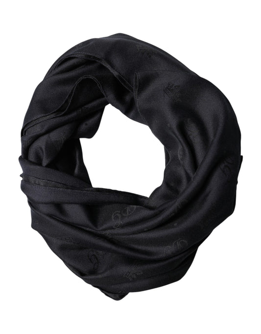 Dolce & Gabbana Black Lace Stole Silk NeckWrap Shawl Scarf - ClickThatClicks 
