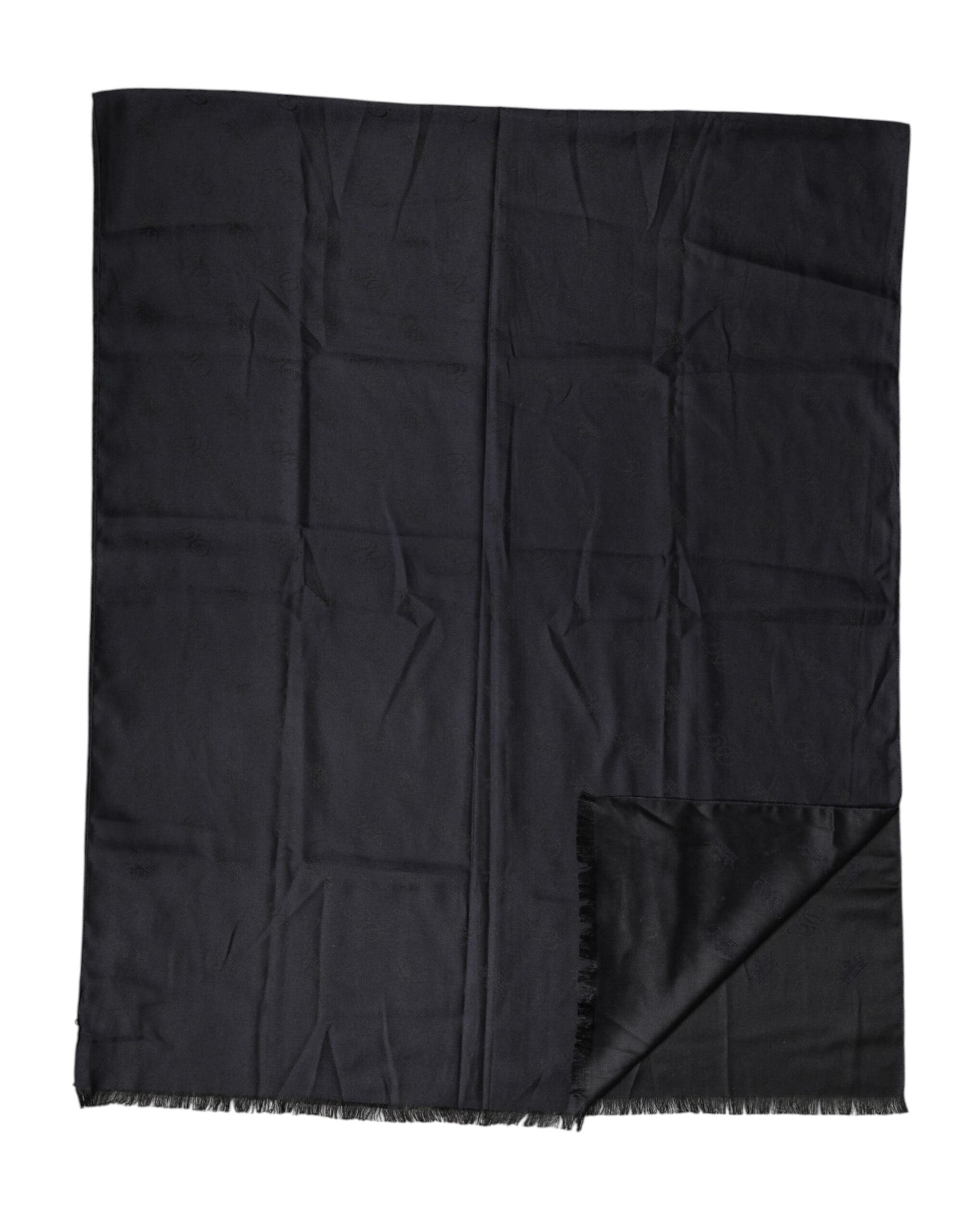 Dolce & Gabbana Black Lace Stole Silk NeckWrap Shawl Scarf - ClickThatClicks 