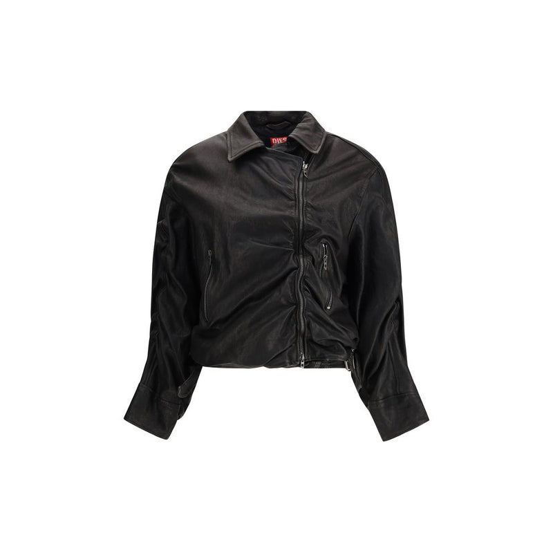 Diesel Black Lamb Leather Biker Jacket