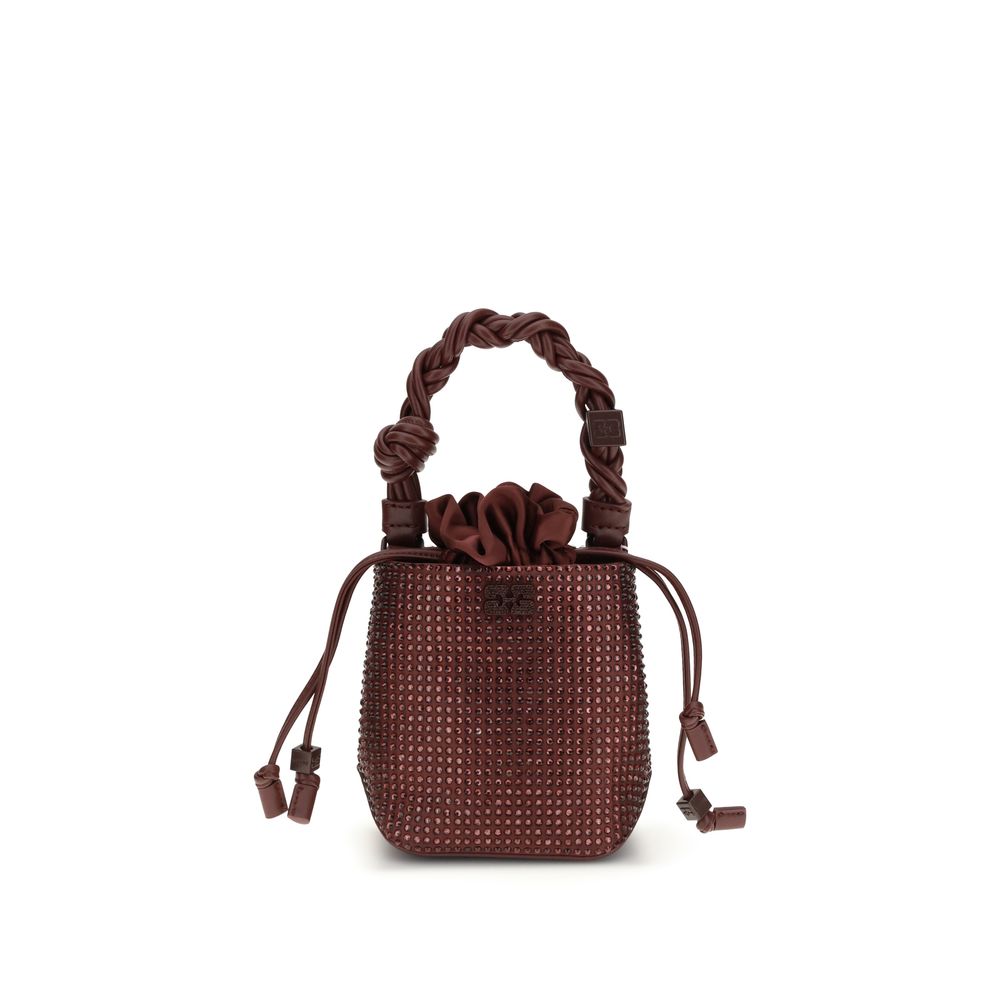 Ganni Bordeaux Recycled Polyester Handbag - ClickThatClicks 