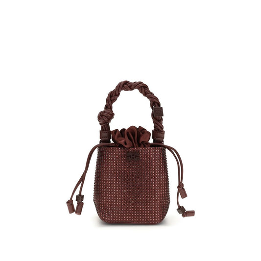 Ganni Bordeaux Recycled Polyester Handbag - ClickThatClicks 