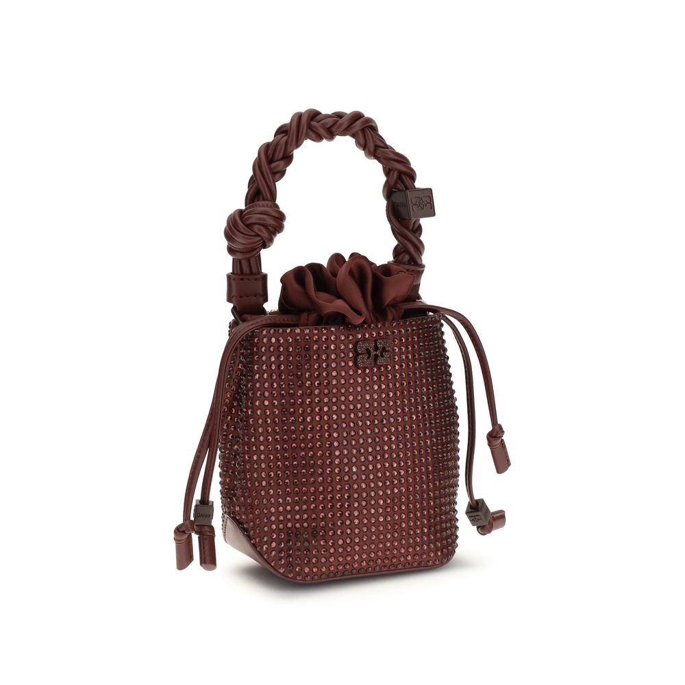 Ganni Bordeaux Recycled Polyester Handbag - ClickThatClicks 