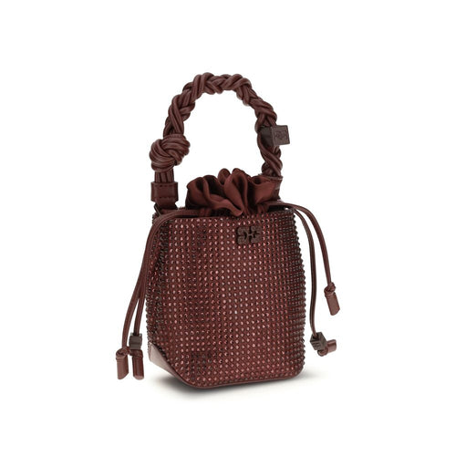 Ganni Bordeaux Recycled Polyester Handbag - ClickThatClicks 