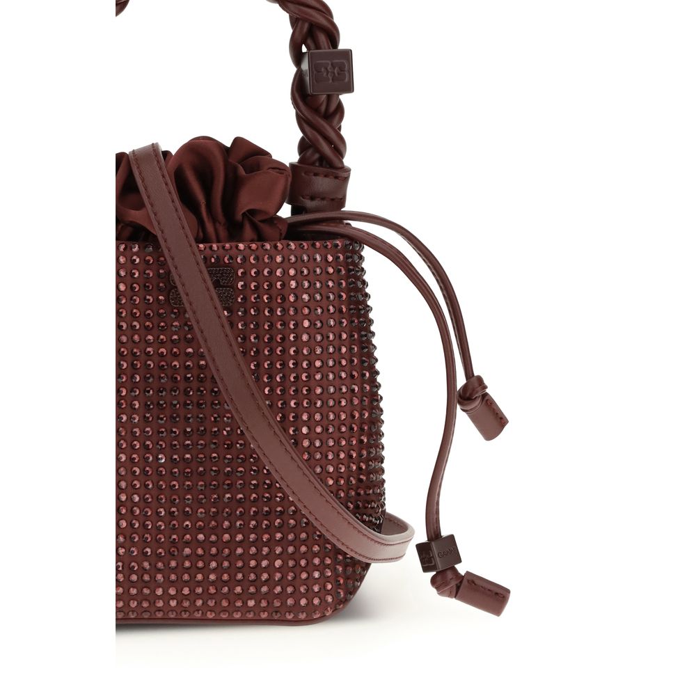 Ganni Bordeaux Recycled Polyester Handbag - ClickThatClicks 