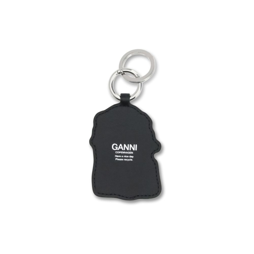 Ganni White Recycled Leather Keychain - ClickThatClicks 