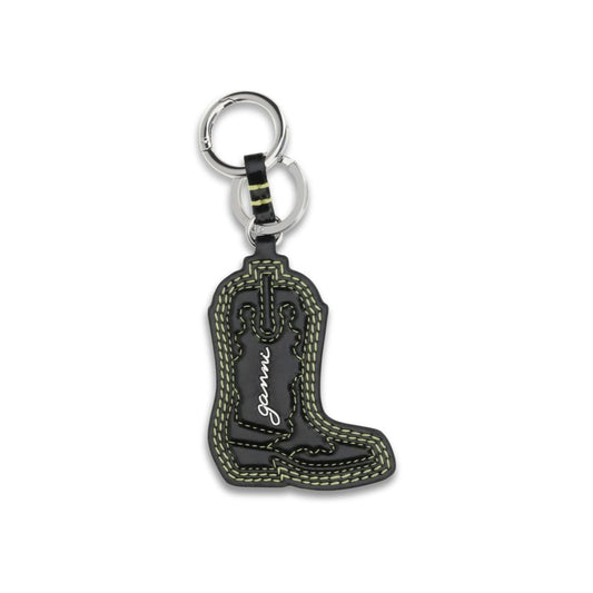 Ganni Black Recycled Leather Keychain - ClickThatClicks 