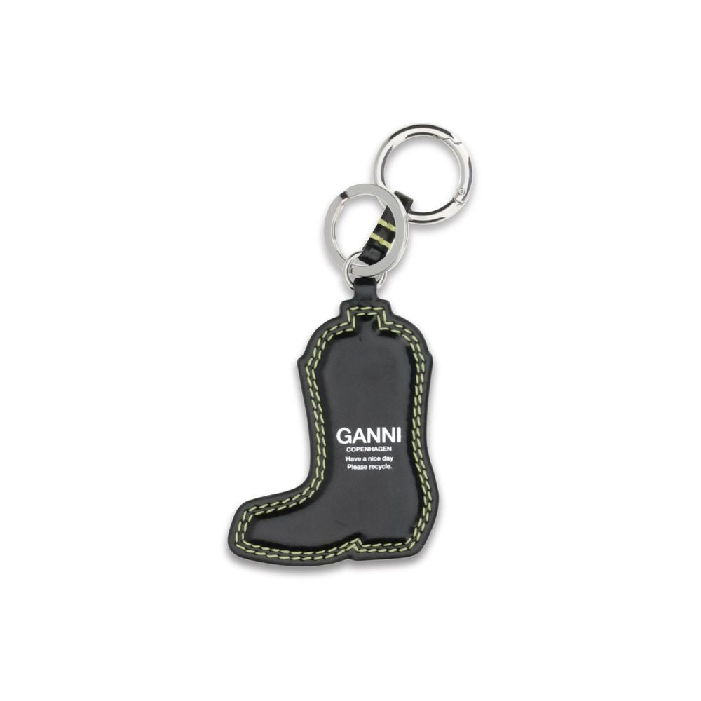 Ganni Black Recycled Leather Keychain - ClickThatClicks 