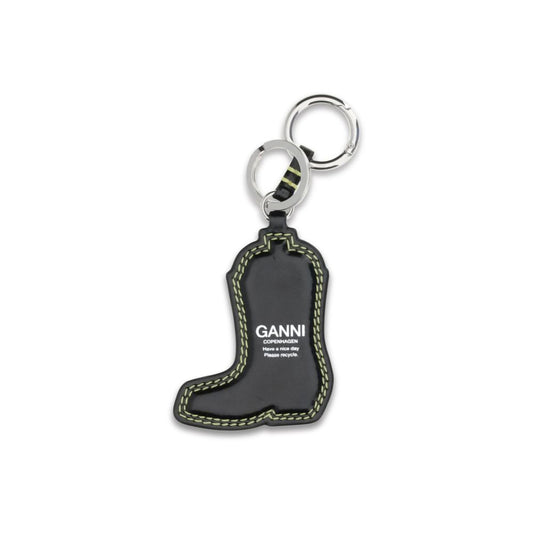 Ganni Black Recycled Leather Keychain - ClickThatClicks 