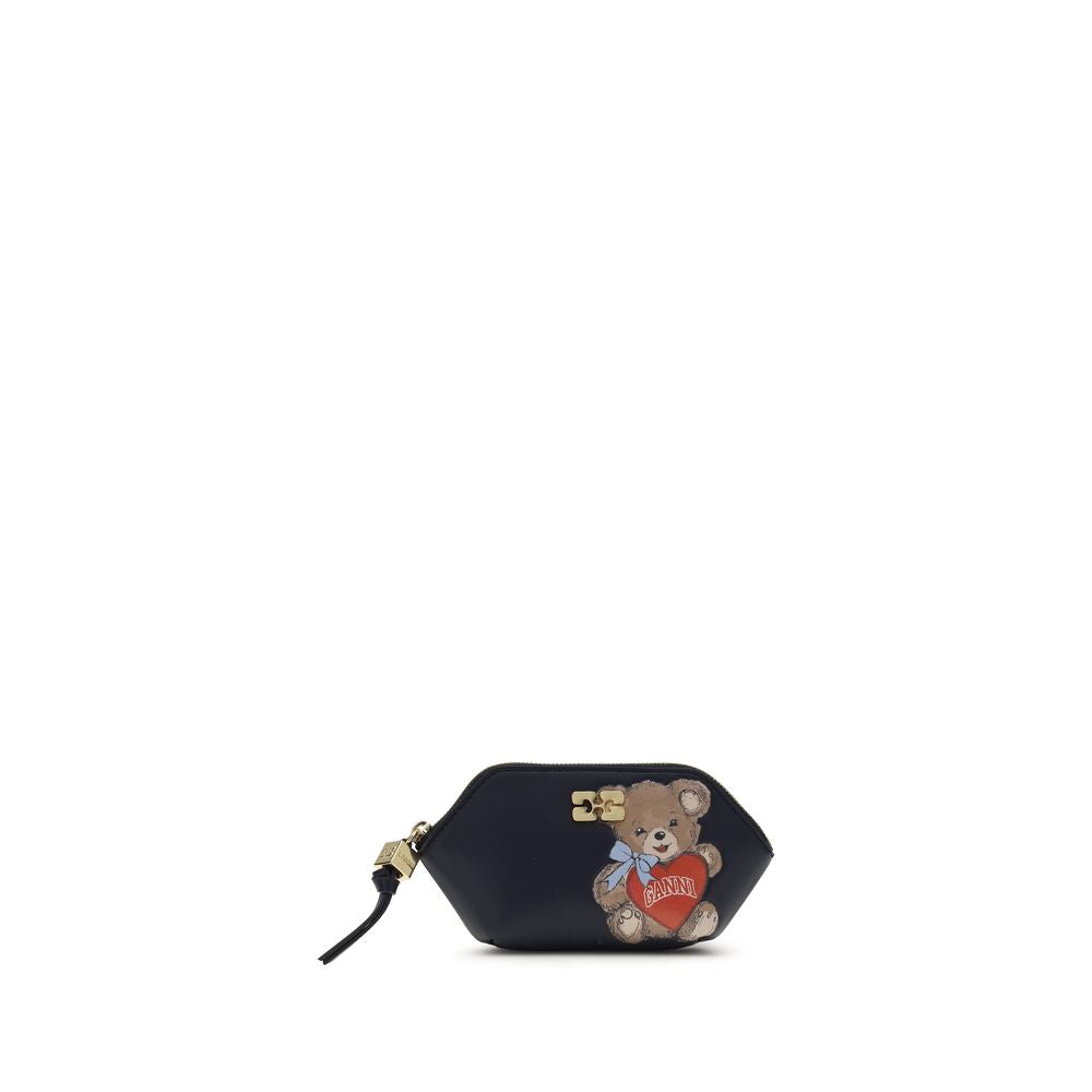 Ganni Black Recycled Leather Wallet - ClickThatClicks 