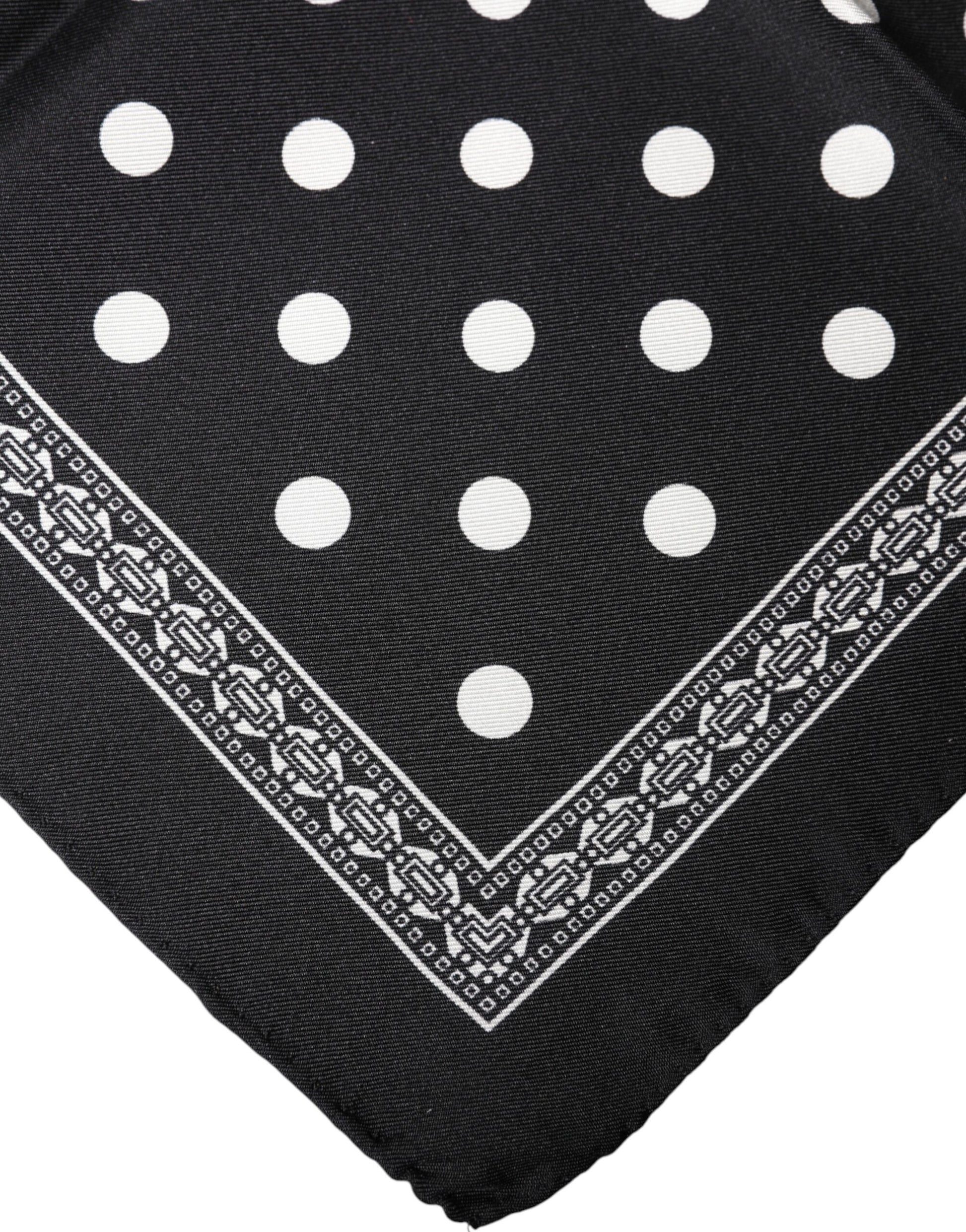 Dolce & Gabbana Black Polka Dot Square Handkerchief Scarf - ClickThatClicks 