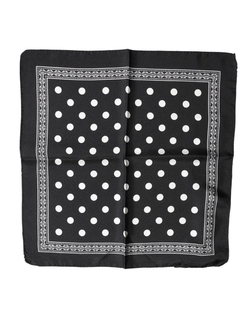 Dolce & Gabbana Black Polka Dot Square Handkerchief Scarf - ClickThatClicks 
