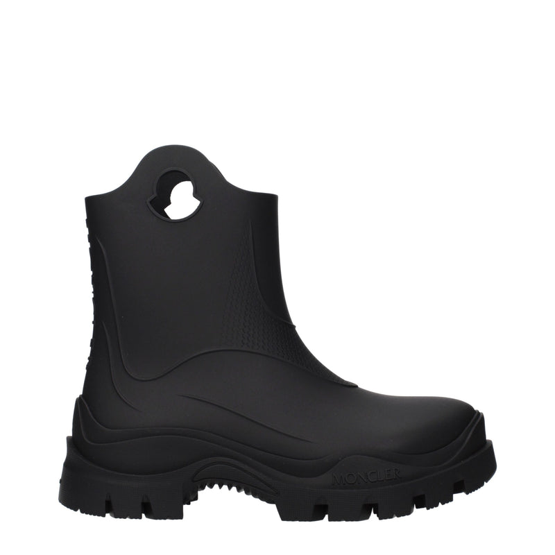 Moncler Black Cotton Ankle Boots