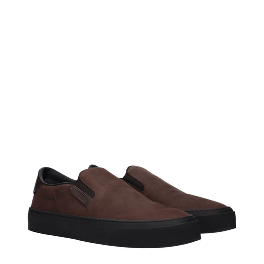 Moncler Brown Leather Slip-On Loafers - ClickThatClicks 