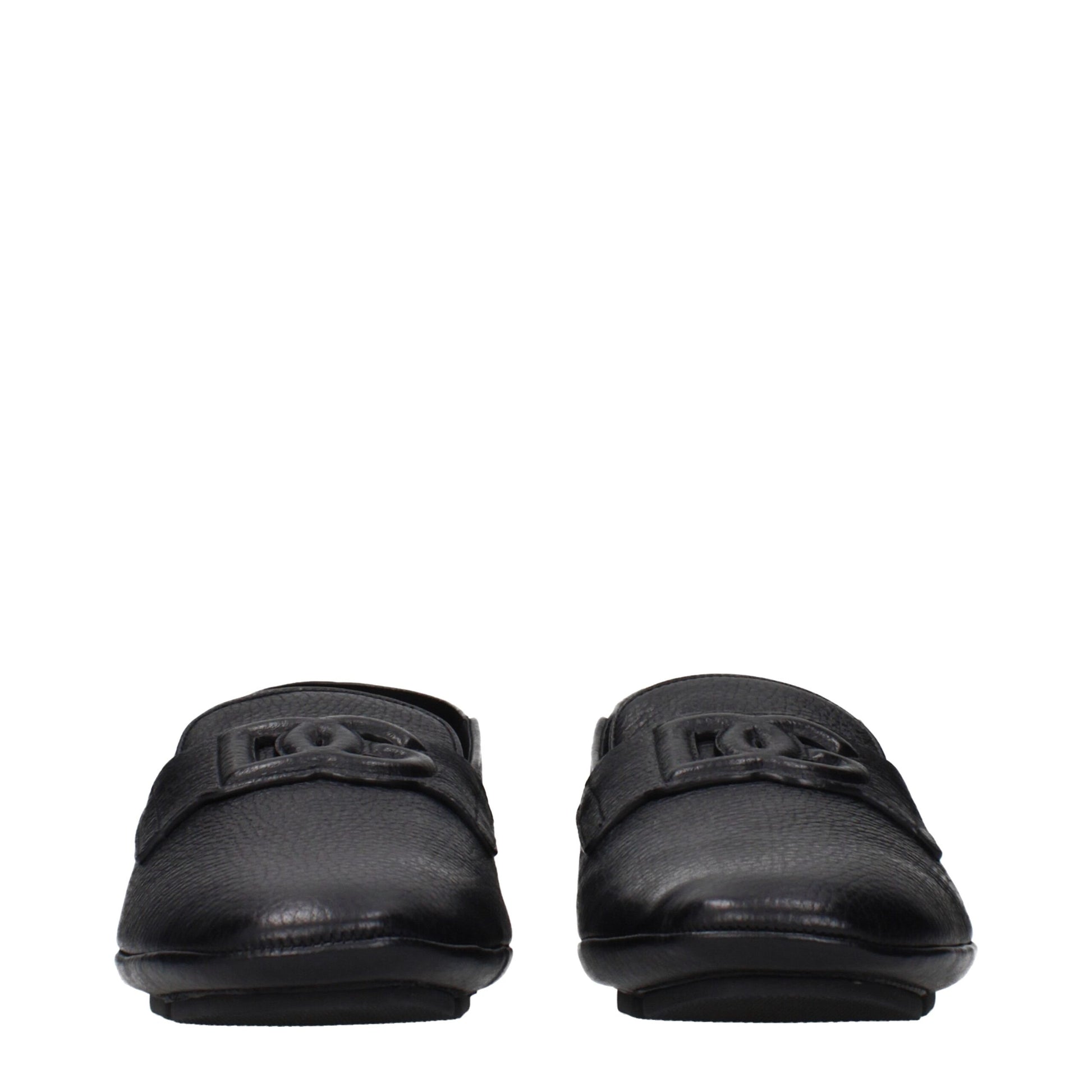 Dolce & Gabbana Black Leather Slip-On Loafers - ClickThatClicks 