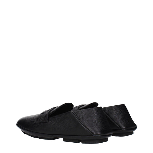 Dolce & Gabbana Black Leather Slip-On Loafers - ClickThatClicks 