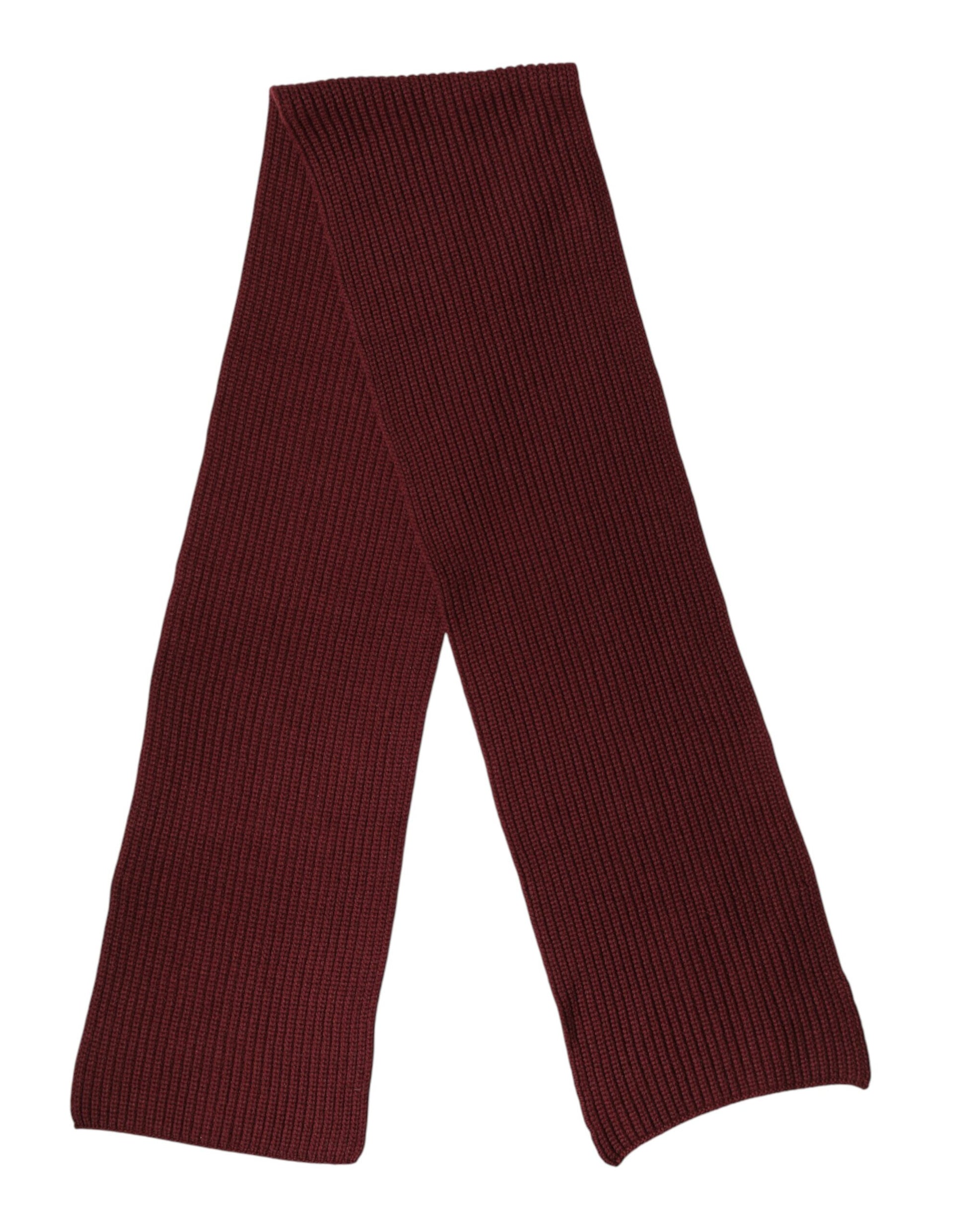 Dolce & Gabbana Maroon Cashmere Knitted NeckWrap Shawl Scarf - ClickThatClicks 