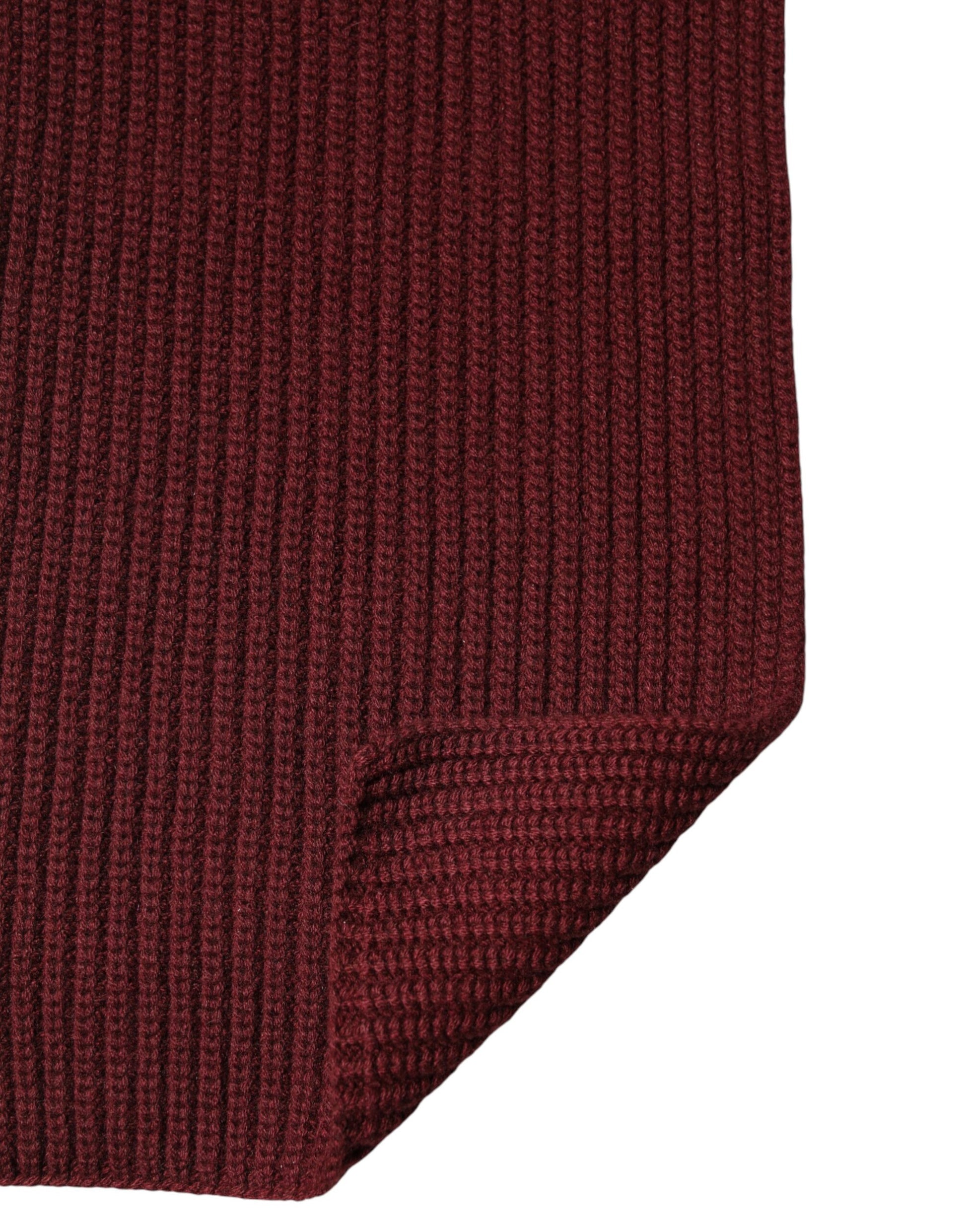 Dolce & Gabbana Maroon Cashmere Knitted NeckWrap Shawl Scarf - ClickThatClicks 