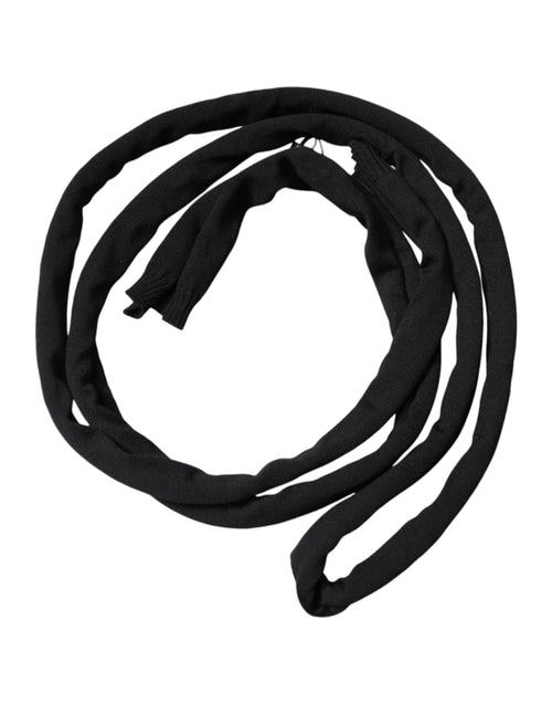 Dolce & Gabbana Black Wool Knitted Neck Wrap Shawl Men Scarf - ClickThatClicks 