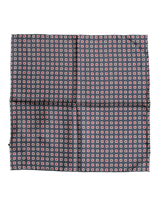 Dolce & Gabbana Blue Patterned Silk Square Handkerchief Scarf - ClickThatClicks 