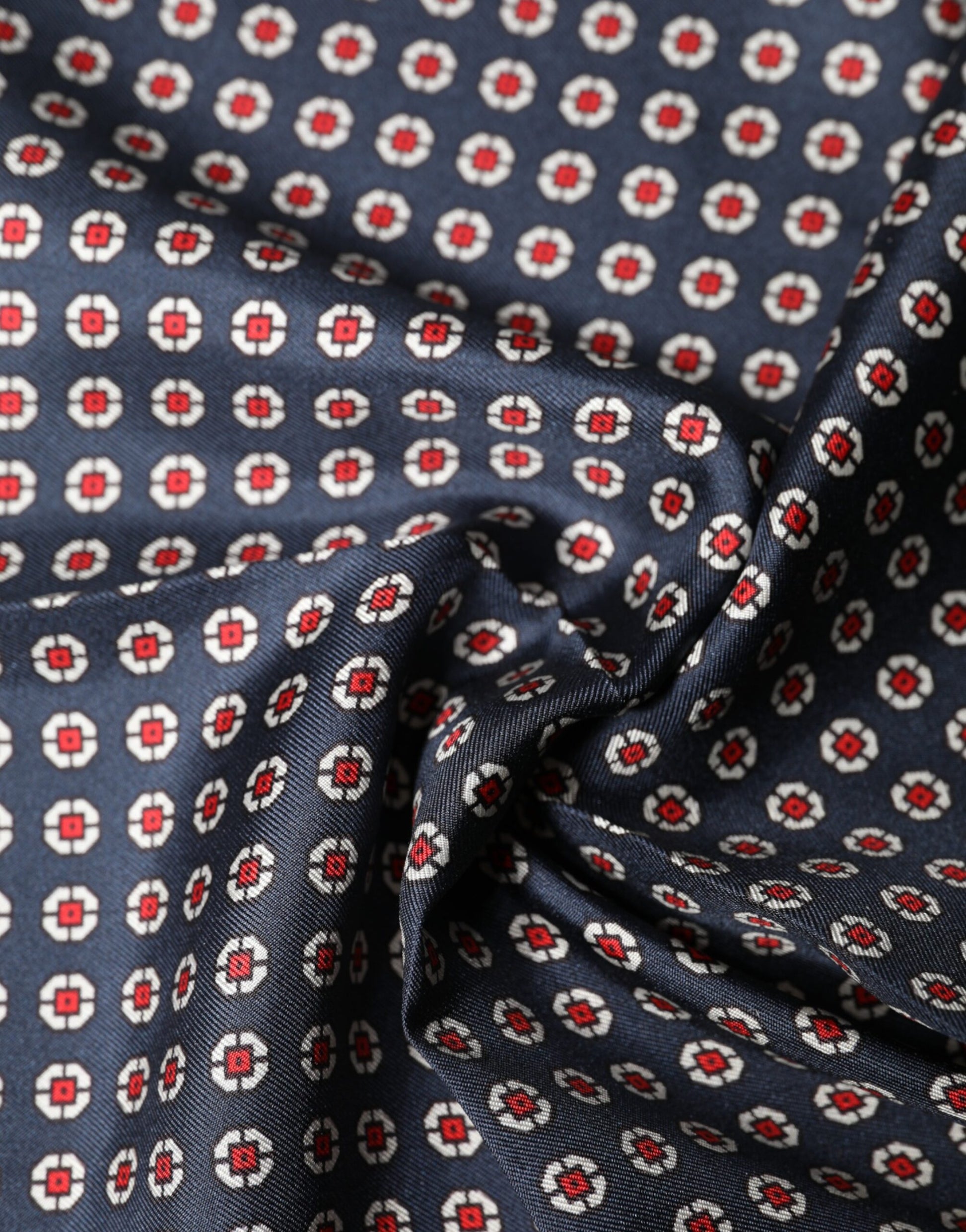 Dolce & Gabbana Blue Patterned Silk Square Handkerchief Scarf - ClickThatClicks 