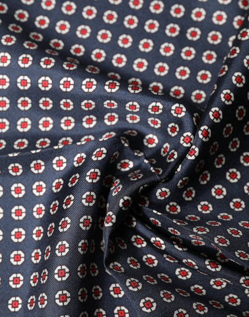 Dolce & Gabbana Blue Patterned Silk Square Handkerchief Scarf - ClickThatClicks 
