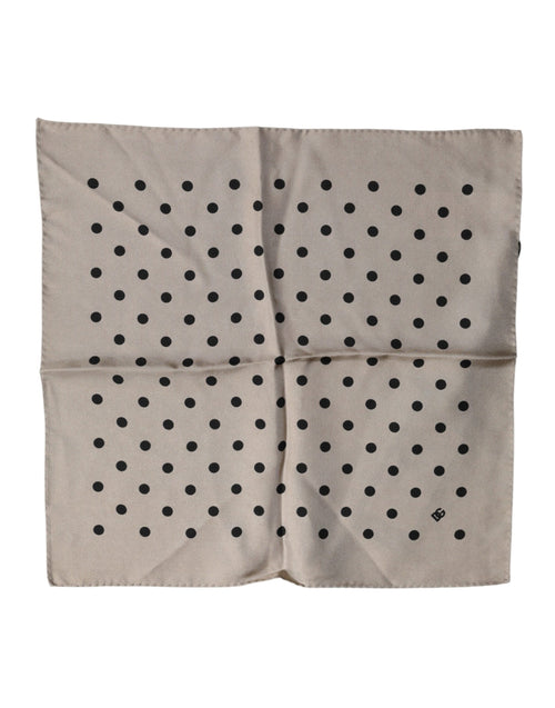 Dolce & Gabbana Brown Polka Dot Square Handkerchief Scarf - ClickThatClicks 