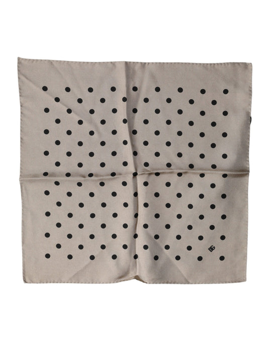 Dolce & Gabbana Brown Polka Dot Square Handkerchief Scarf - ClickThatClicks 