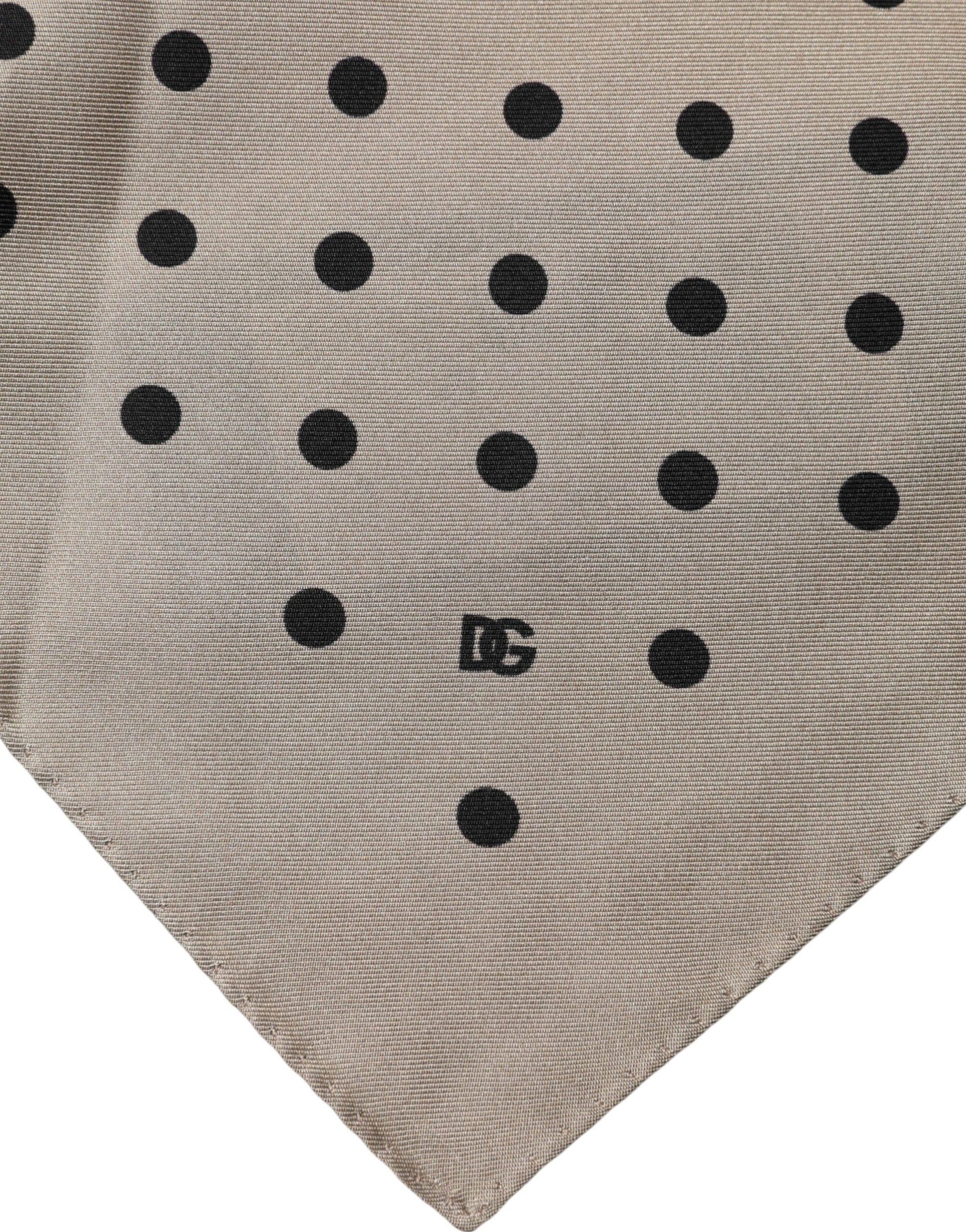 Dolce & Gabbana Brown Polka Dot Square Handkerchief Scarf - ClickThatClicks 