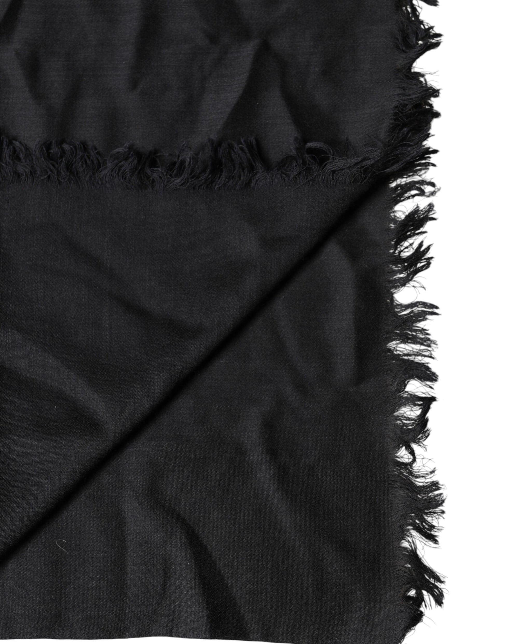 Dolce & Gabbana Black Lace Stole Neck Wrap Shawl Scarf - ClickThatClicks 